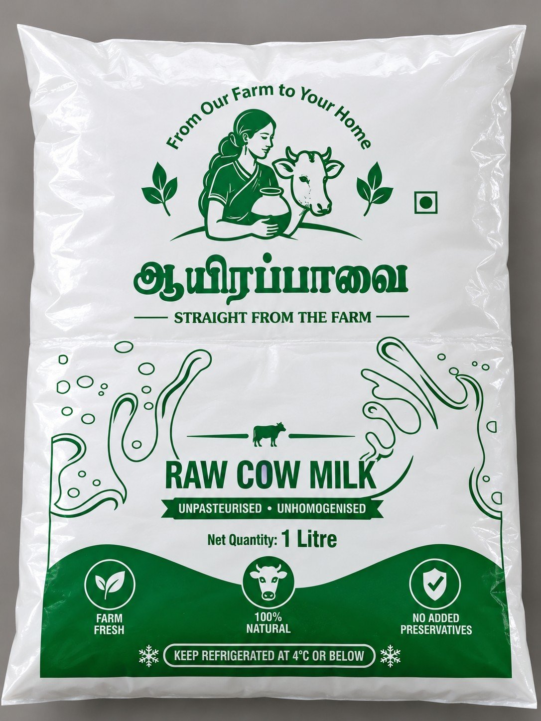 Aayirappavai Dairy Farms milk packet